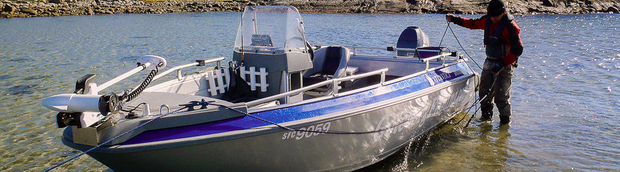 Guideboat on beach